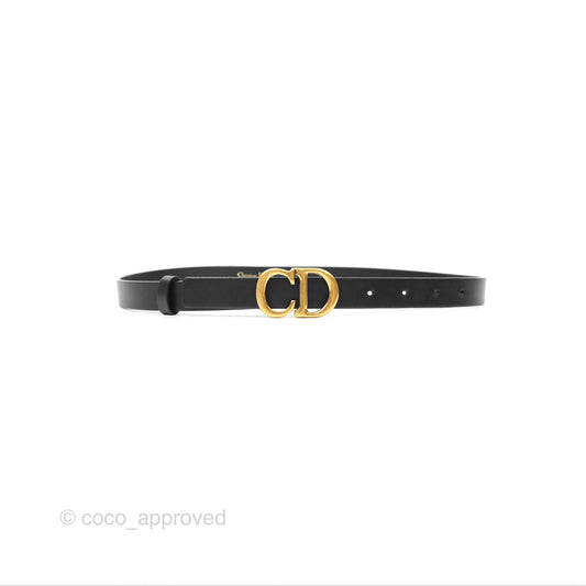 Dior Saddle Belt Black Ultrasmooth Calfskin Antique Gold 20mm
