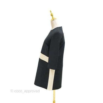 Christian Dior Black White Wool Silk Dress 2019AW Size 34