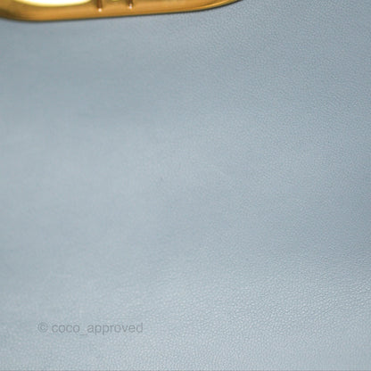 Dior Small Caro Bag Blue Supple Cannage Calfskin