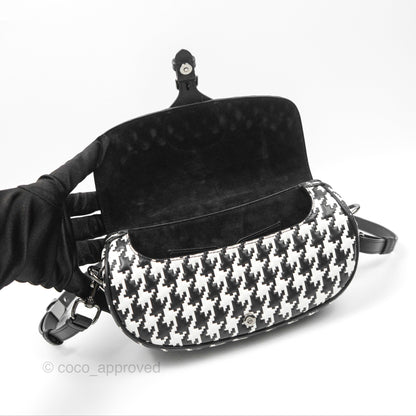 Christian Dior Bobby East-West Bag Black And White Houndstooth Embossed Calfskin