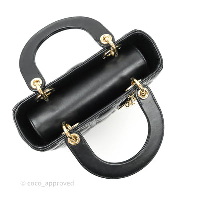 Christian Dior Lambskin My ABCDior Lady Dior Black Gold Hardware