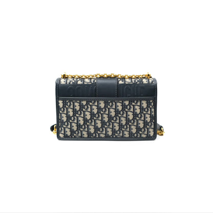 Christian Dior 30 Montaigne with Chain Blue Dior Oblique Jacquard