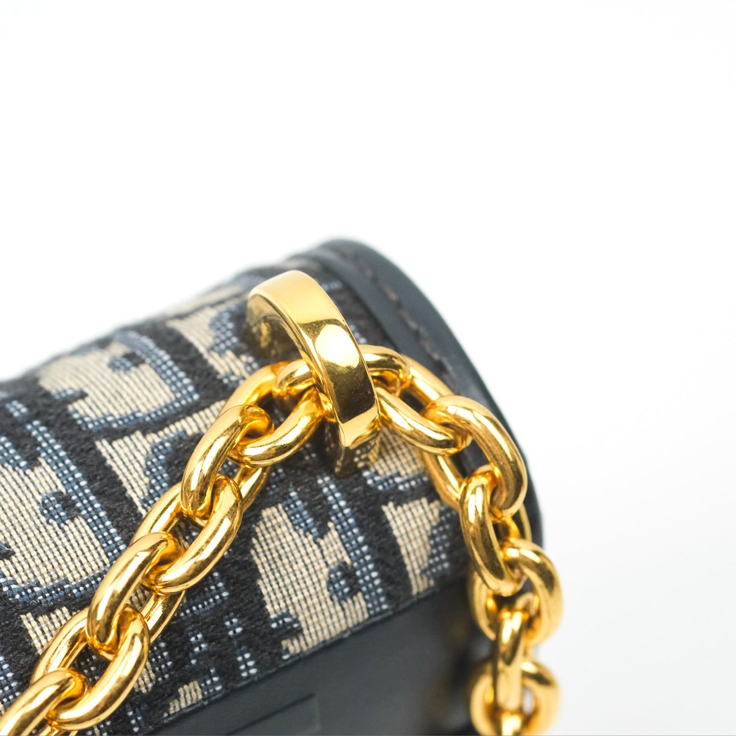 Christian Dior 30 Montaigne with Chain Blue Dior Oblique Jacquard