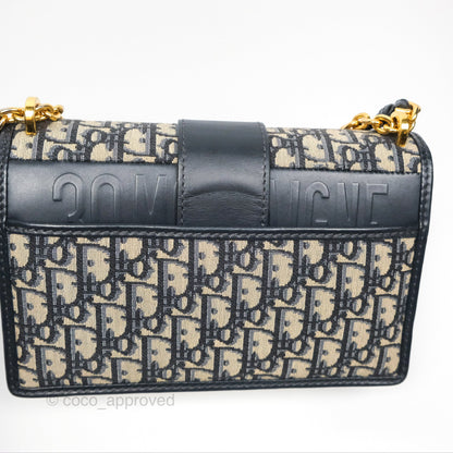 Christian Dior 30 Montaigne with Chain Blue Dior Oblique Jacquard