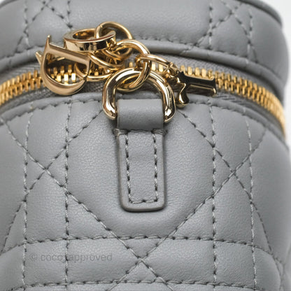 Christian Dior Micro Lady Dior Vanity Case Grey Cannage Lambskin