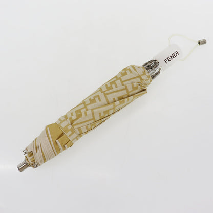 FENDI Zucca  Folding Umbrella Beige Nylon Vintage #EA473