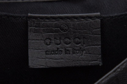 Gucci Black Canvas Monogram Horsebit Handbag