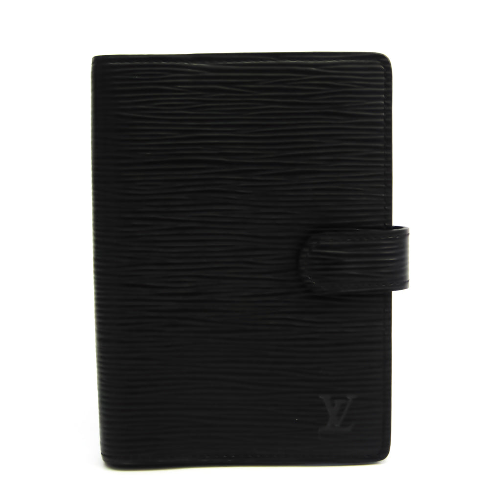 Louis Vuitton Black Leather COUVERTURE AGENDA FONCTIONNEL PM wallet accessories