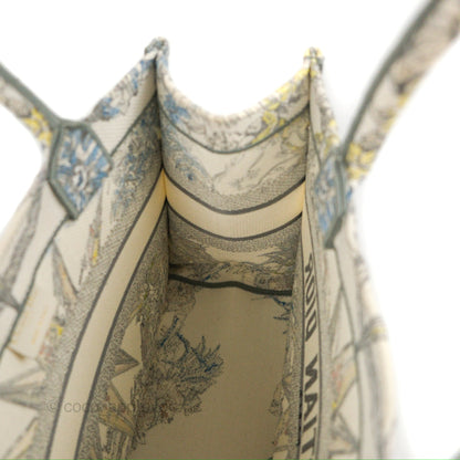 Christian Dior Medium(Old Small) Book Tote White Multicolor Rêve d'Infini Embroidery