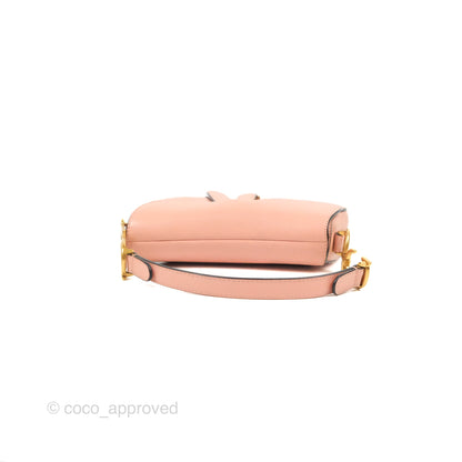 Christian Dior Mini Saddle Bag Pink Goatskin Gold Hardware
