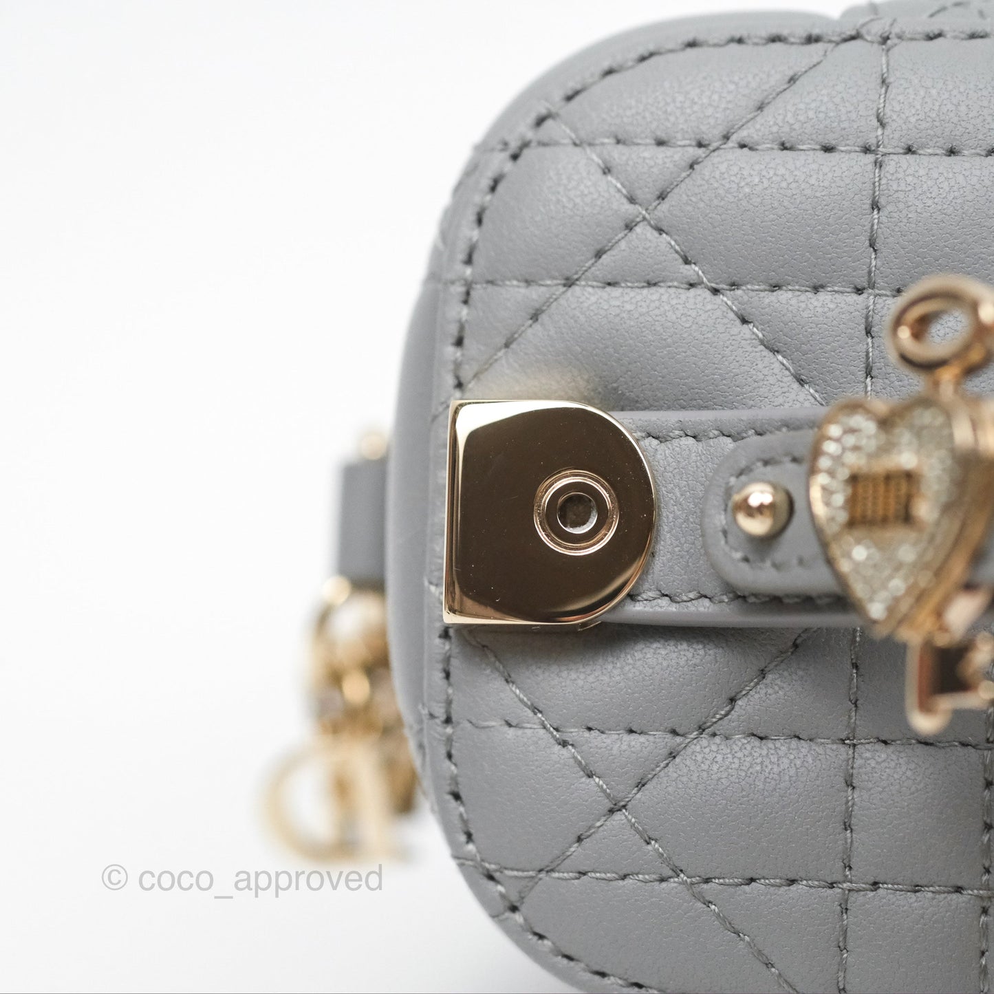 Christian Dior Micro Lady Dior Vanity Case Grey Cannage Lambskin