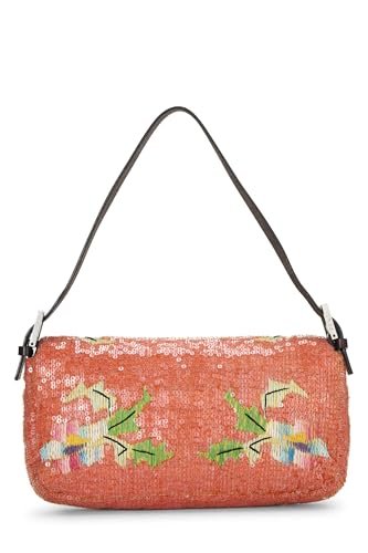 Fendi,  Orange Sequin Baguette, Orange