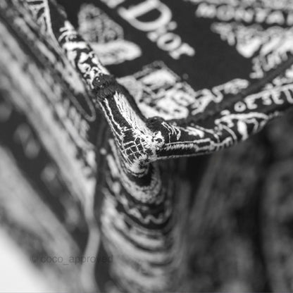 Christian Dior Large Dior Black and White Plan de Paris Embroidery Book Tote
