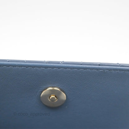 Christian Dior Nano Lady Dior Pouch Cloud Blue Cannage Patent