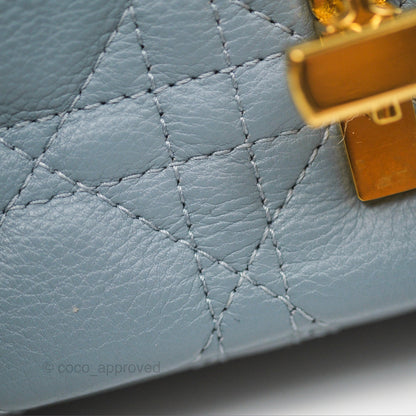 Dior Small Caro Bag Blue Supple Cannage Calfskin