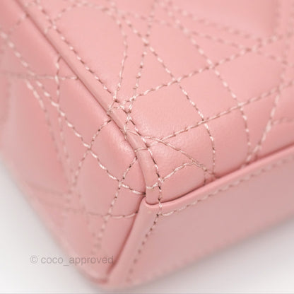 Christian Dior Lady D-Joy Micro Bag Antique Pink Lambskin Heart Quilted