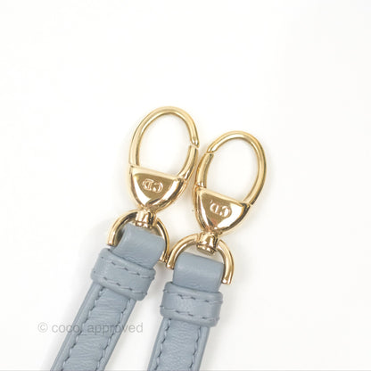 Christian Dior Micro Lady Dior Cannage Blue Grey Lambskin Gold Hardware
