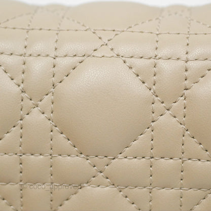 Christian Dior My Dior Daily Chain Pouch Sand-Colored Cannage Lambskin Gold Hardware