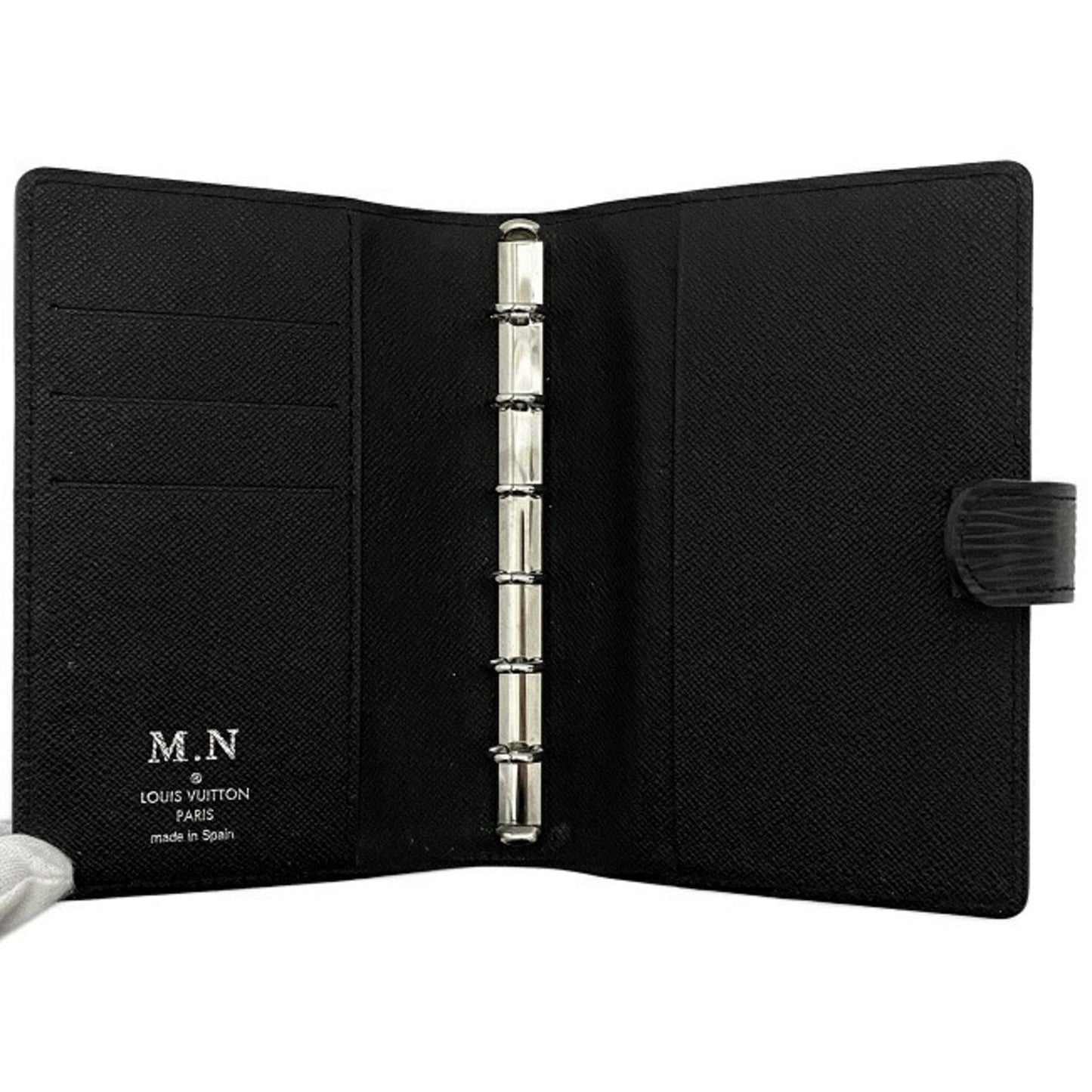 Louis Vuitton Black Leather COUVERTURE AGENDA FONCTIONNEL PM wallet accessories