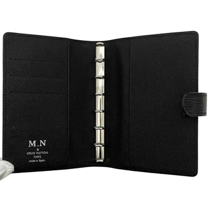 Louis Vuitton Black Leather COUVERTURE AGENDA FONCTIONNEL PM wallet accessories