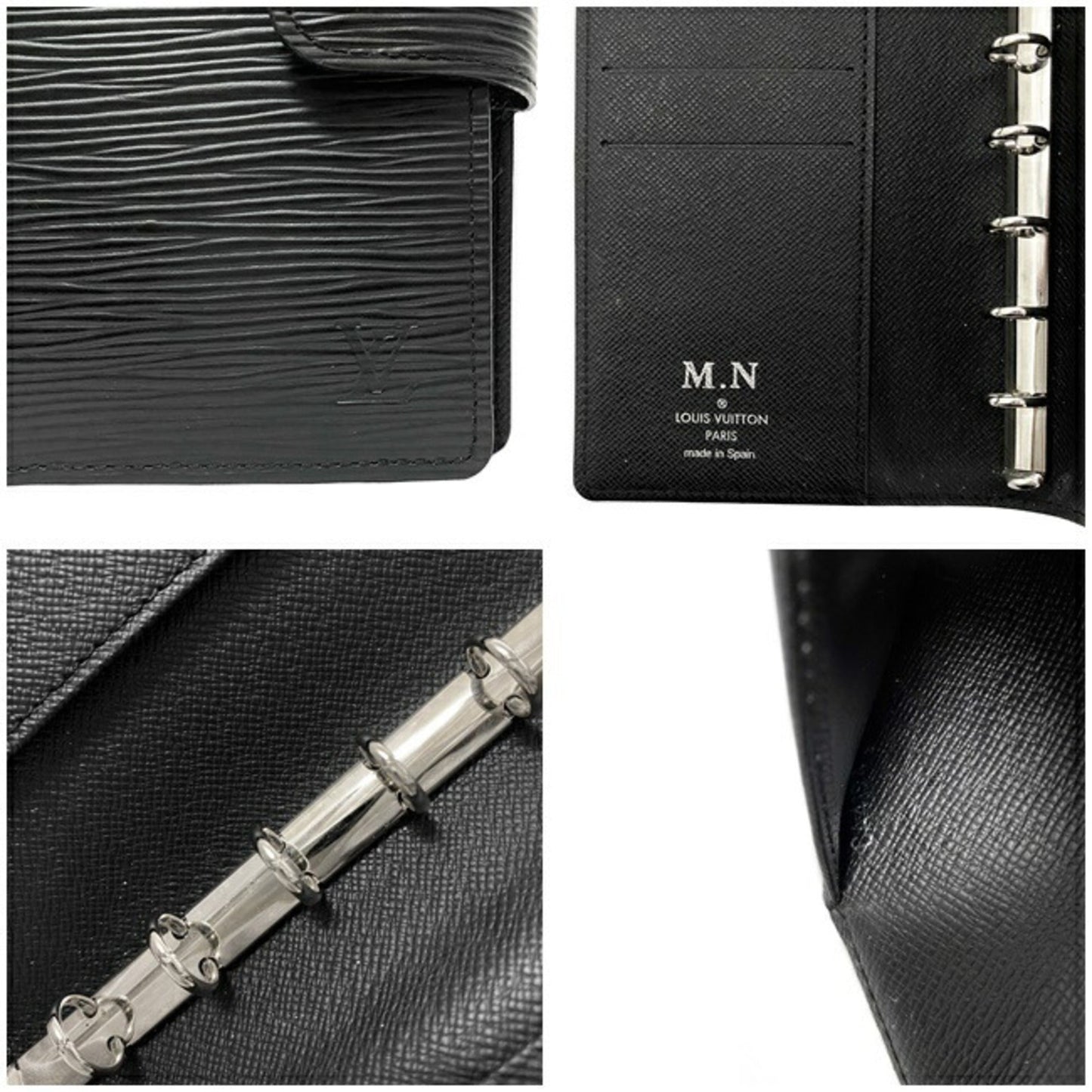 Louis Vuitton Black Leather COUVERTURE AGENDA FONCTIONNEL PM wallet accessories