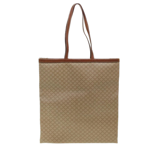 Celine Macadam Canvas Shoulder Bag PVC Leather Beige  45023
