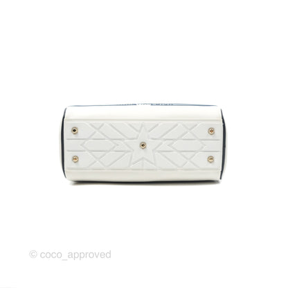Dior Small Dior Vibe Zip Bowling Bag White Navy