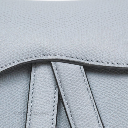 Christian Dior Mini Saddle Bag Cloud Blue Grained Calfskin Gold Hardware