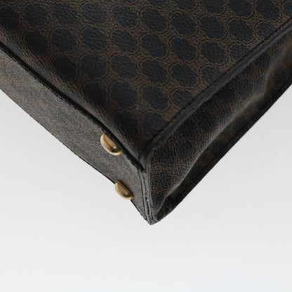 Celine Macadam Canvas Hand Bag PVC Leather Black  45906