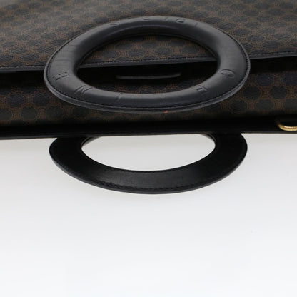 Celine Macadam Canvas Hand Bag PVC Leather Black  45906