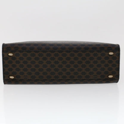 Celine Macadam Canvas Hand Bag PVC Leather Black  45906