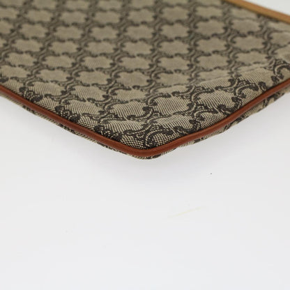 Celine Paris Macadam Clutch Bag Canvas Leather Beige Brown  45981
