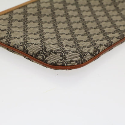 Celine Paris Macadam Clutch Bag Canvas Leather Beige Brown  45981