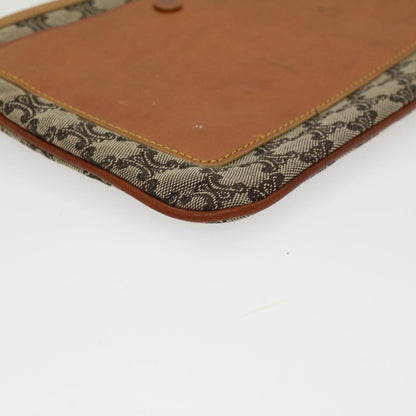Celine Paris Macadam Clutch Bag Canvas Leather Beige Brown  45981
