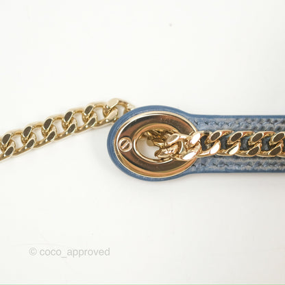 Christian Dior Mini Lady Dior Ombre Blue Lizard Gold Hardware