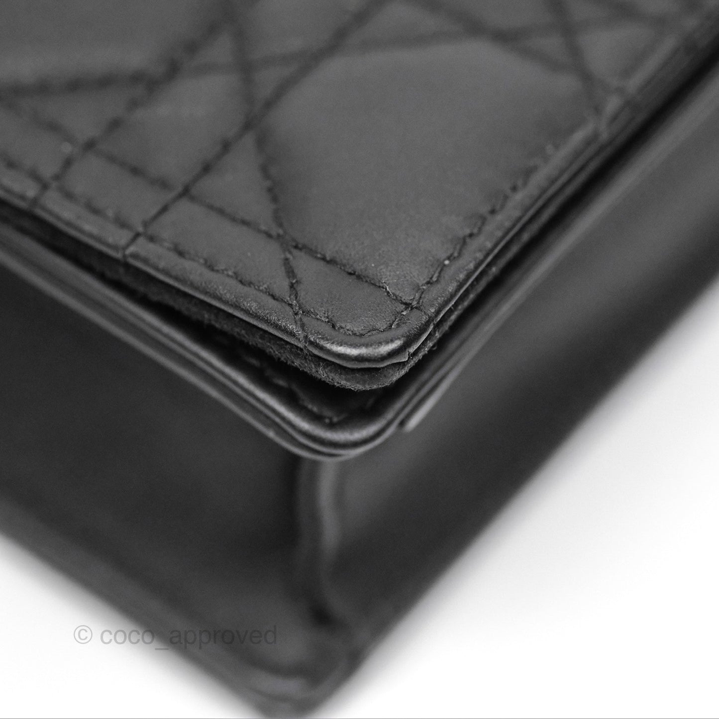 Christian Dior Lady Dior Small Clutch with Chain Lambskin So Black