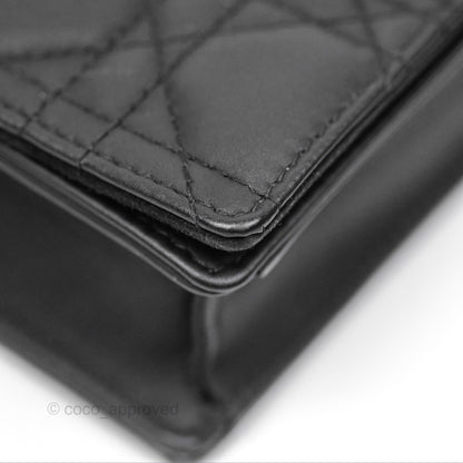 Christian Dior Lady Dior Small Clutch with Chain Lambskin So Black
