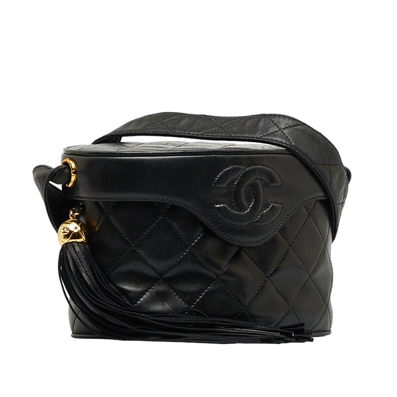 Chanel Cocomark Tassel winged Shoulder Bag Black Leather  Chanel