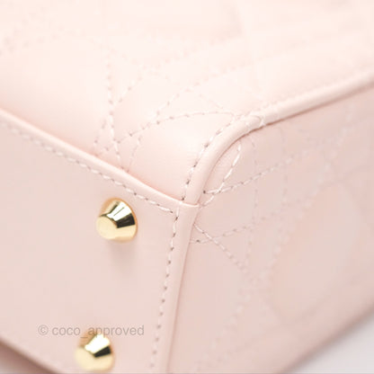 Christian Dior Mini Lady Dior Pink Lambskin Gold Hardware