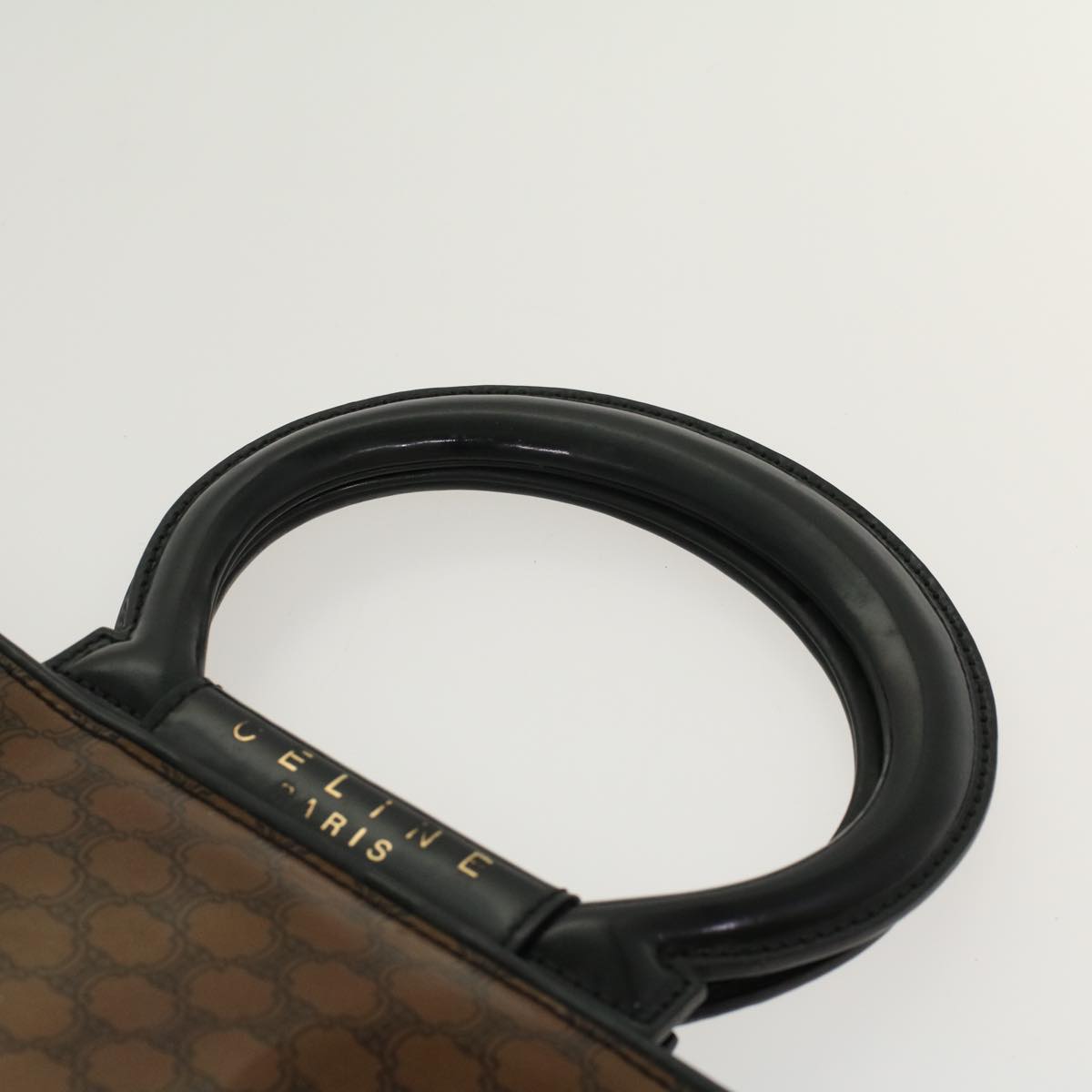 Celine Macadam Canvas Hand Bag Brown  47388
