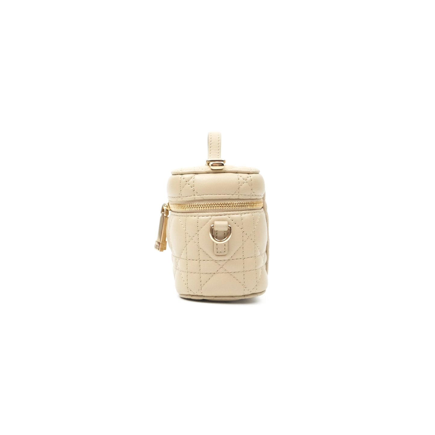Christian Dior Micro Lady Dior Vanity Case Beige Cannage Lambskin