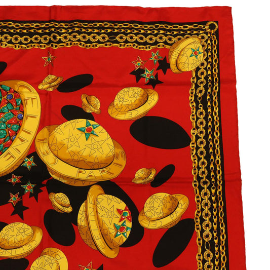Celine Scarf Silk Red Black yellow  47529