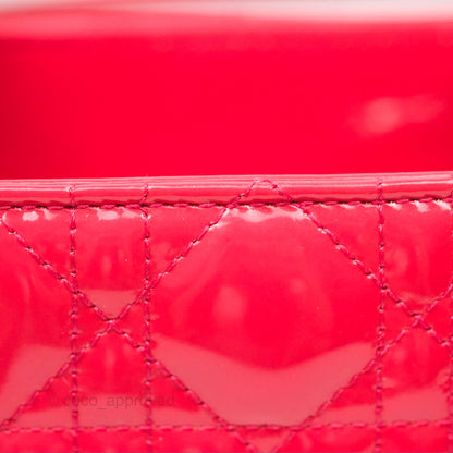 Christian Dior Medium Lady Dior Red Patent Silver Hardware