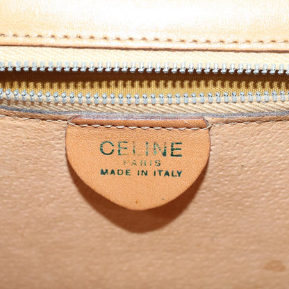 Celine Macadam Canvas Hand Bag PVC Leather Brown  47998