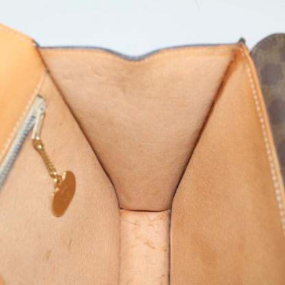 Celine Macadam Canvas Hand Bag PVC Leather Brown  47998