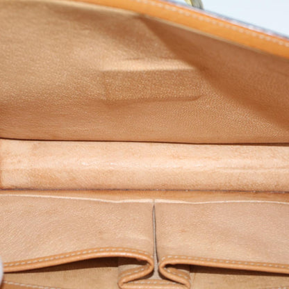 Celine Macadam Canvas Hand Bag PVC Leather Brown  47998