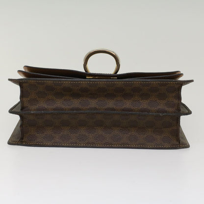 Celine Macadam Canvas Hand Bag PVC Leather Brown  47998