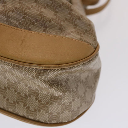 Celine Macadam Canvas Shoulder Bag PVC Leather Brown  47999