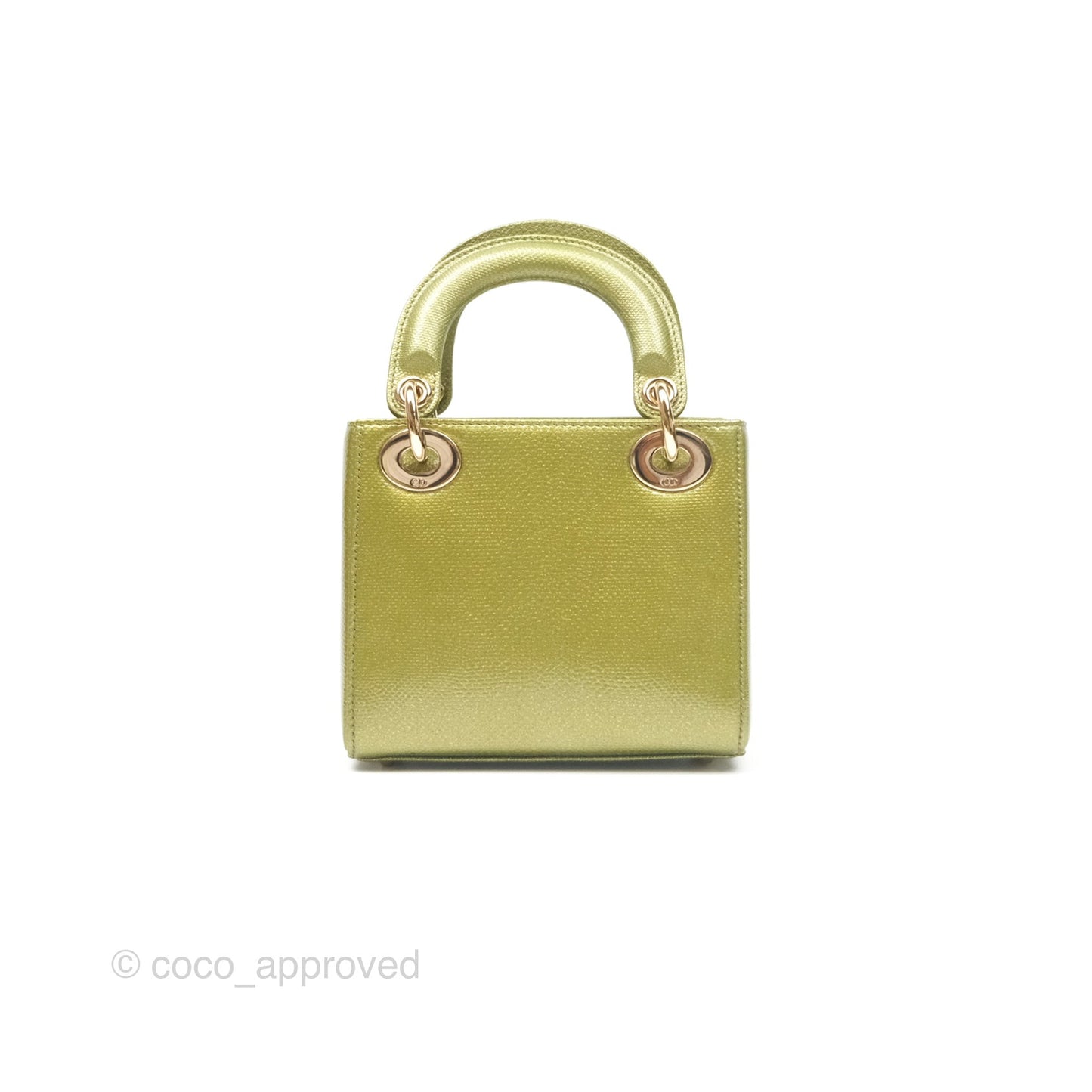 Dior Mini Lady Dior Green Metallic Lizard Gold Hardware