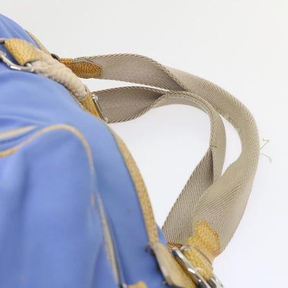 Celine Boston Bag Nylon Blue Brown  48042